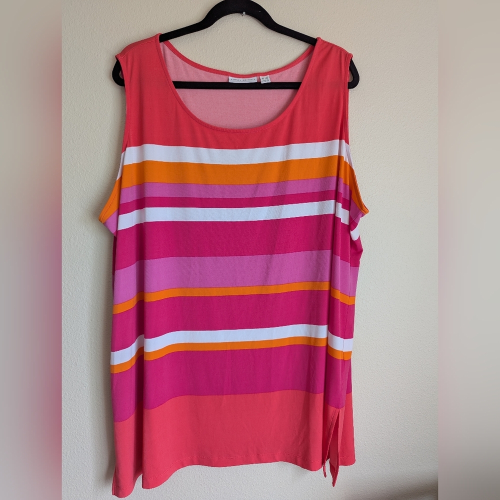 Susan Graver Colorful Striped Tank Top Size 3X